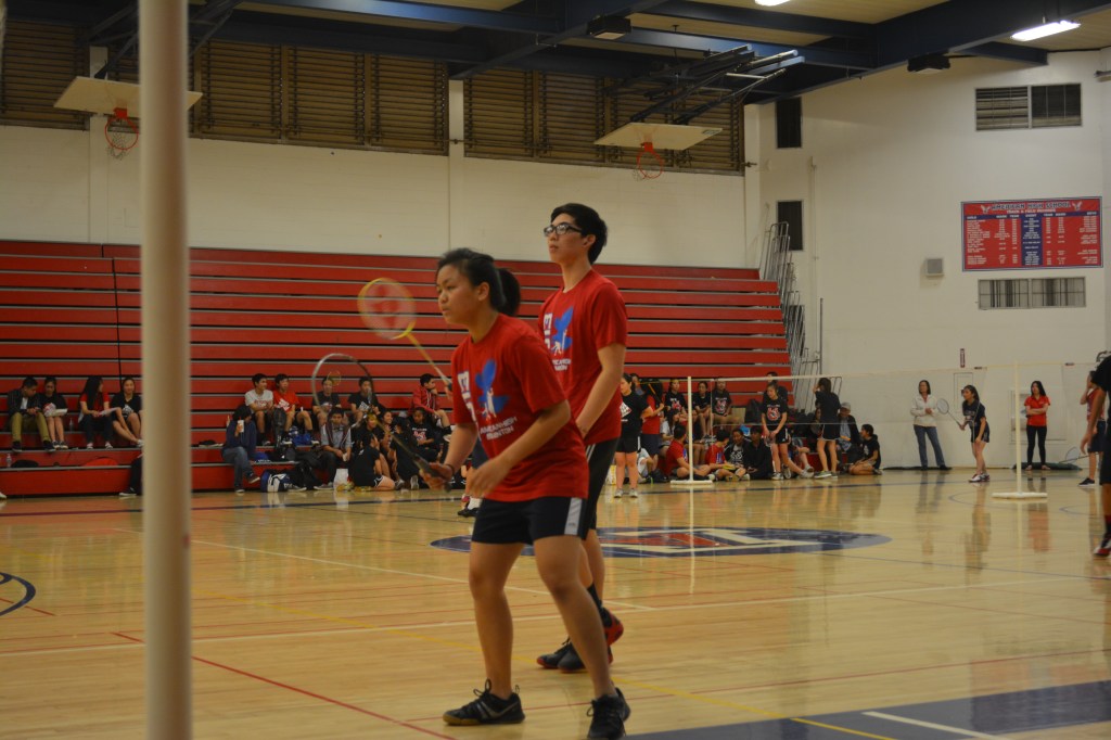 Junior varsity badminton players battle hard against James Logan High School. While they lost, the team used the failure as a sign to work harder and win the rest of the season. “The best players on the team are the ones who train the most and care the most,” Coach Anh said.