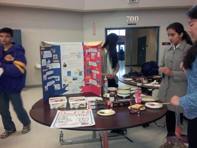 Many clubs made colorful posters and signs to turn heads and draw students to their stands.  Most of the time, the foods served were thematic with the club’s corresponding tri-fold.  “I really enjoyed looking at all of the signs, I definitely learned something new every day this week,” senior Shantanu Patil said.