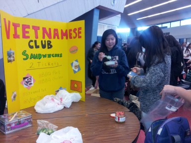Many clubs made colorful posters and signs to turn heads and draw students to their stands.  Most of the time, the foods served were thematic with the club’s corresponding tri-fold.  “I really enjoyed looking at all of the signs, I definitely learned something new every day this week,” senior Shantanu Patil said.