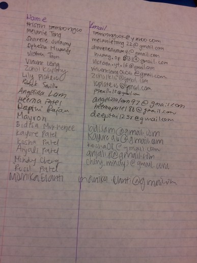      Several volunteers have already proceeded to sign up to participate in the class.  Each student has asked to give their email address as a form of contact information, to keep them posted.“I am so thrilled that all of these people are interested in getting involved; CPR is a really important skill, and you never know when you may need to use it,” Tang said. 