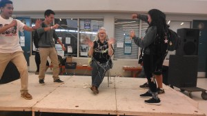 As part of the fundraiser, Madame Cooper pies principal Mr. Bailey in the face. Cooper collected over $60 in donations from students in her class and won the contest. “We weren’t going for a huge fundraiser,” coordinator Aastha Shah said. “We mainly just wanted student involvement.” 