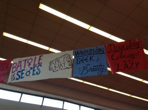 Banners in the rotunda advertise Battle of the Sexes and the different corresponding dress up days. While Battle of the Sexes is meant to be a week promoting fun and school spirit, it unintentionally offends those who don’t fully understand and fit in with the activities