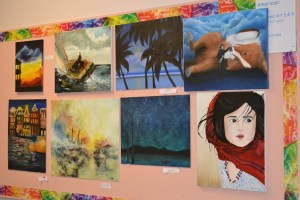 Students’ art pieces are displayed at the District Art Show on April 15, 2014 from 5-8PM. Most of the selected students had never been chosen to participate before. “Each students’ work was unique in their own way and showed so much talent! I really felt honored that I qualified [to participate],” junior Kristy Hong said.  P