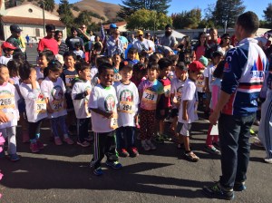 Children in the 4-6 year old category line up for their turn during the Run 4 Education at Niles Elementary school.